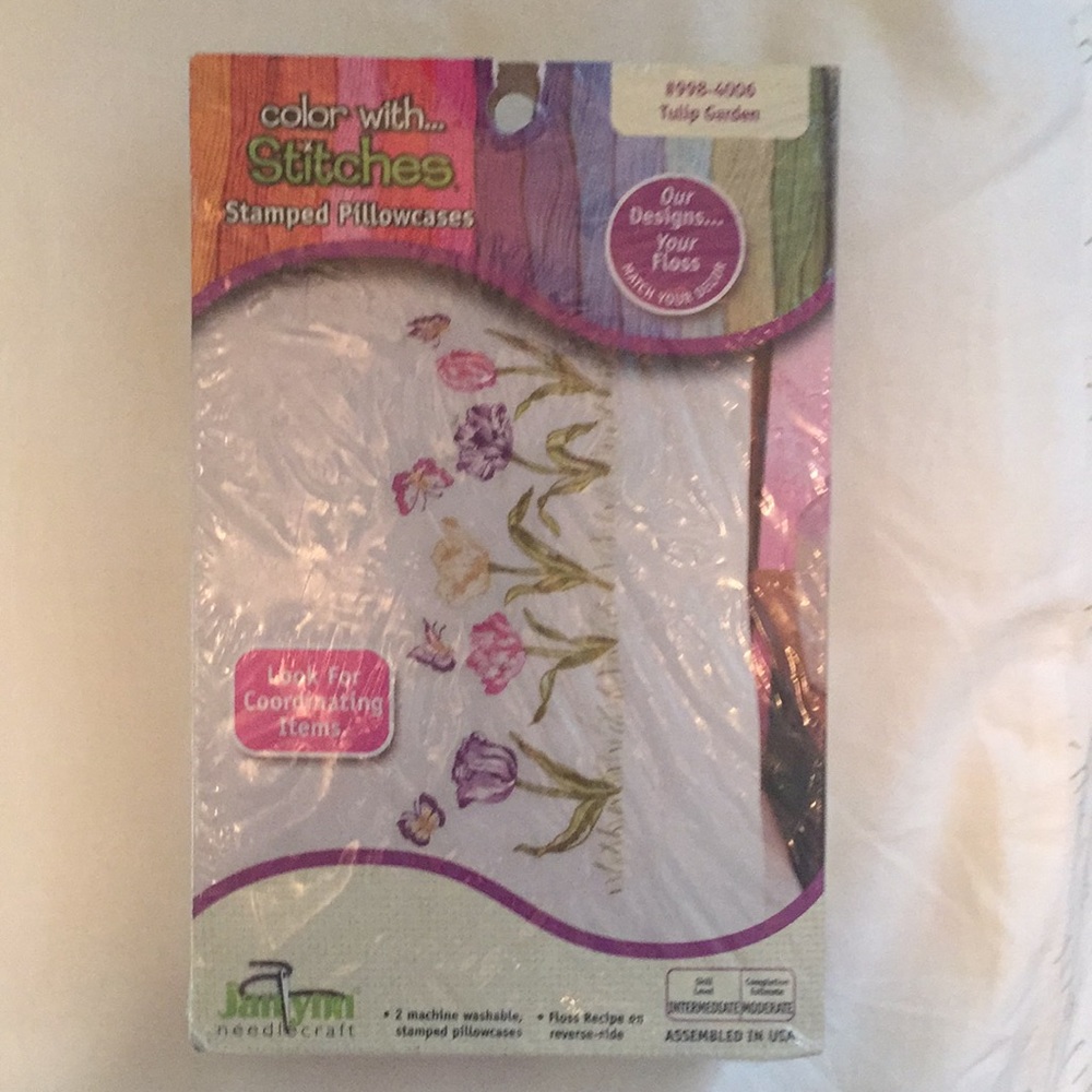 Embroidered pillow case kit
